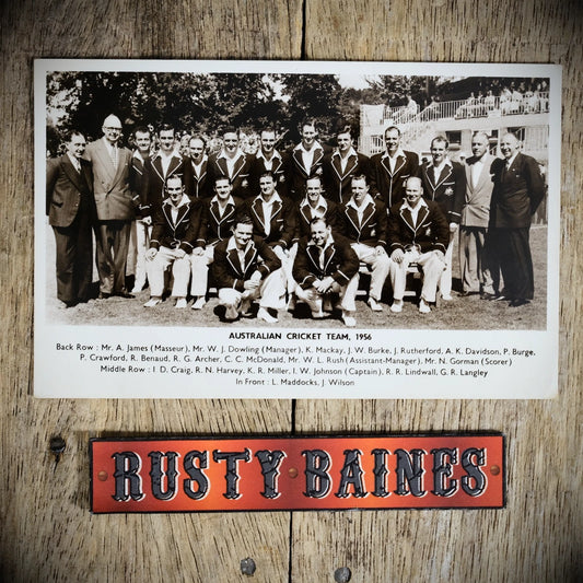 Postcard, Austrlian Cricket Team, 1956, Real Photo