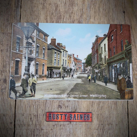 Postcard, Wellington Market Square & Church Street, Printed