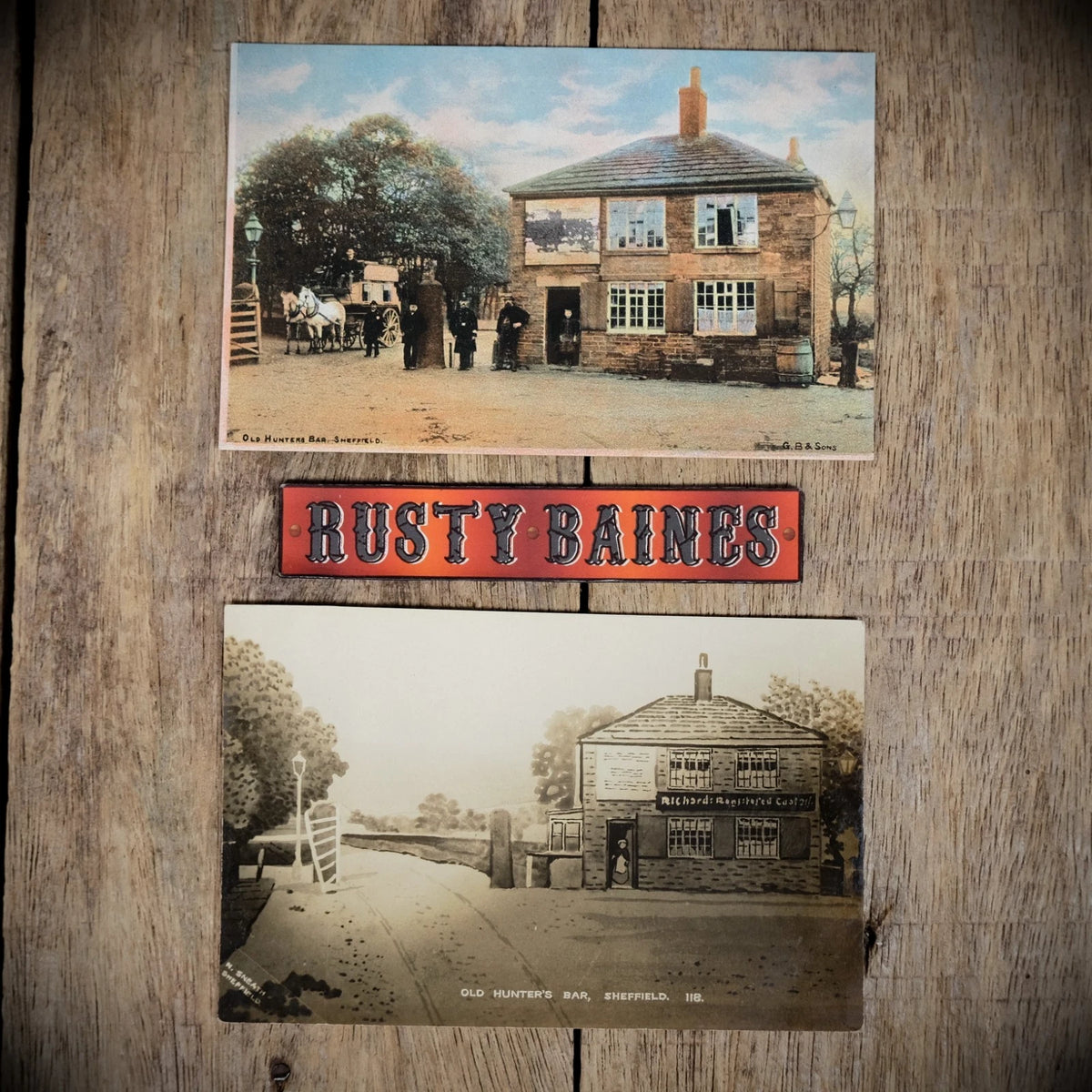 Postcards, x2 Sheffield Old Hunter's Bar, Pub, Ecclesall