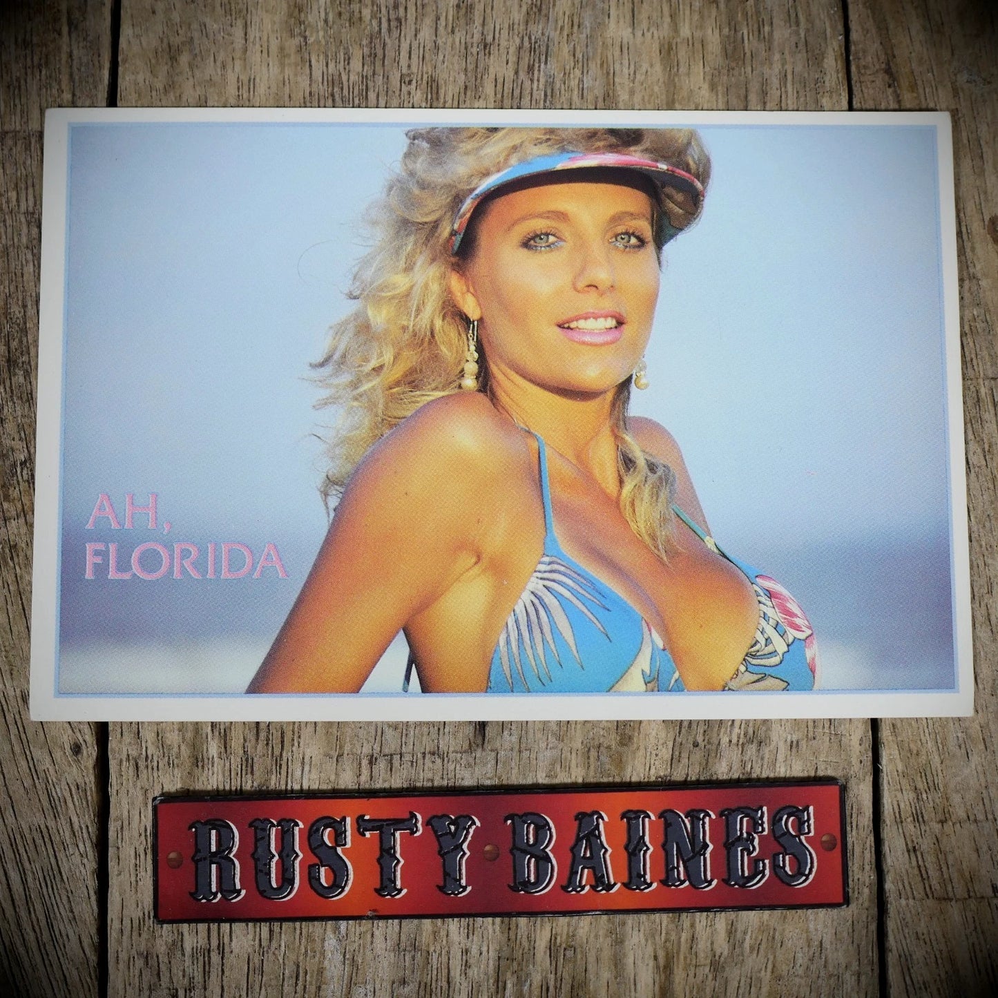 Postcard, Florida 1980's Advertising, Pretty Glamour Girl in Bikini, Continental Size