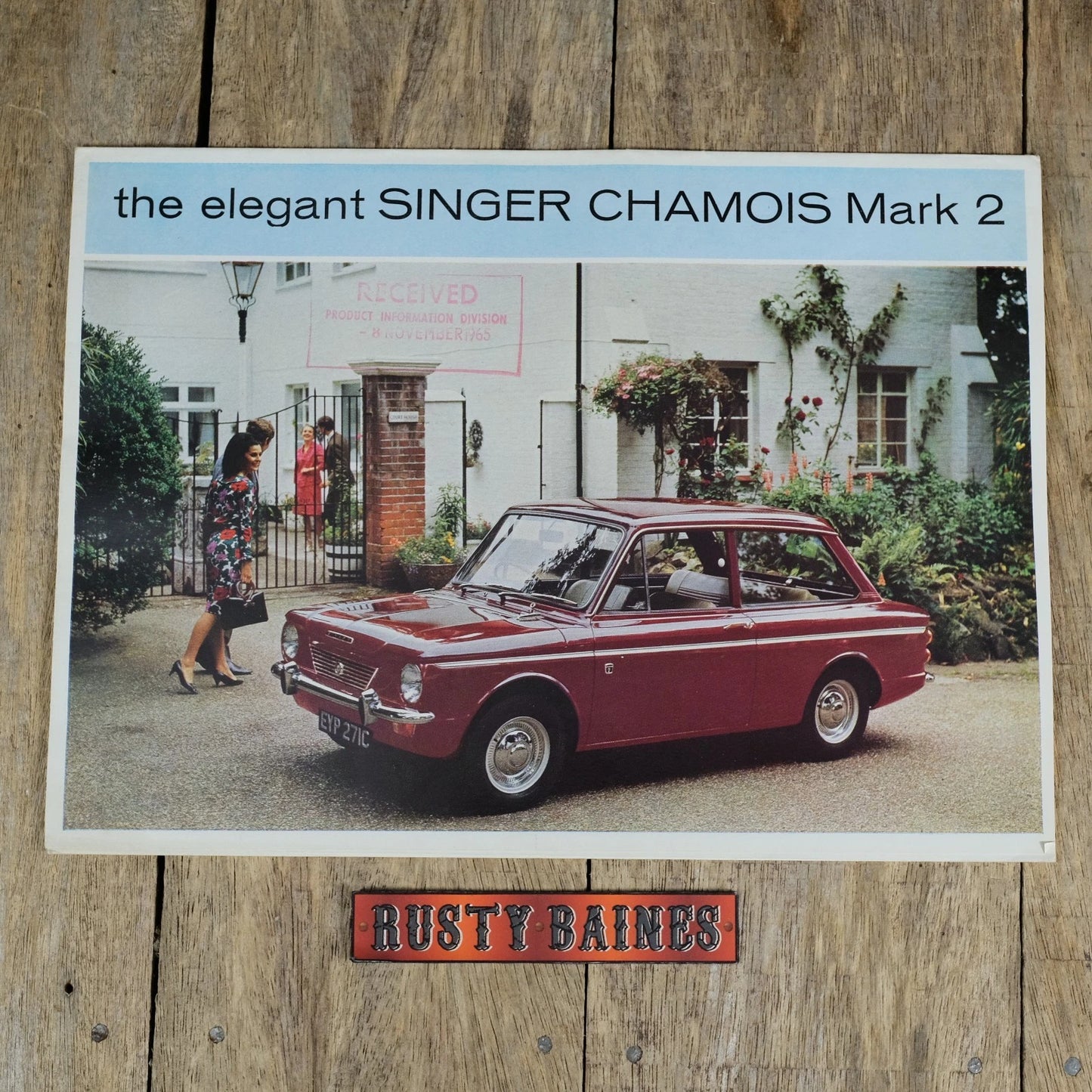 Original Car Brochure, Singer Chamois Mk2 #1186/H, Poster Style