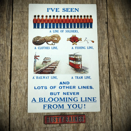 Postcard, Comic, Bamforth, Railway, Tram, Soldier, Fishing Line