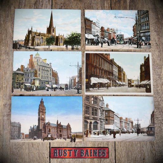 Postcard Bundle, Sheffield High Street Town Centre / Fargate, Early 1900