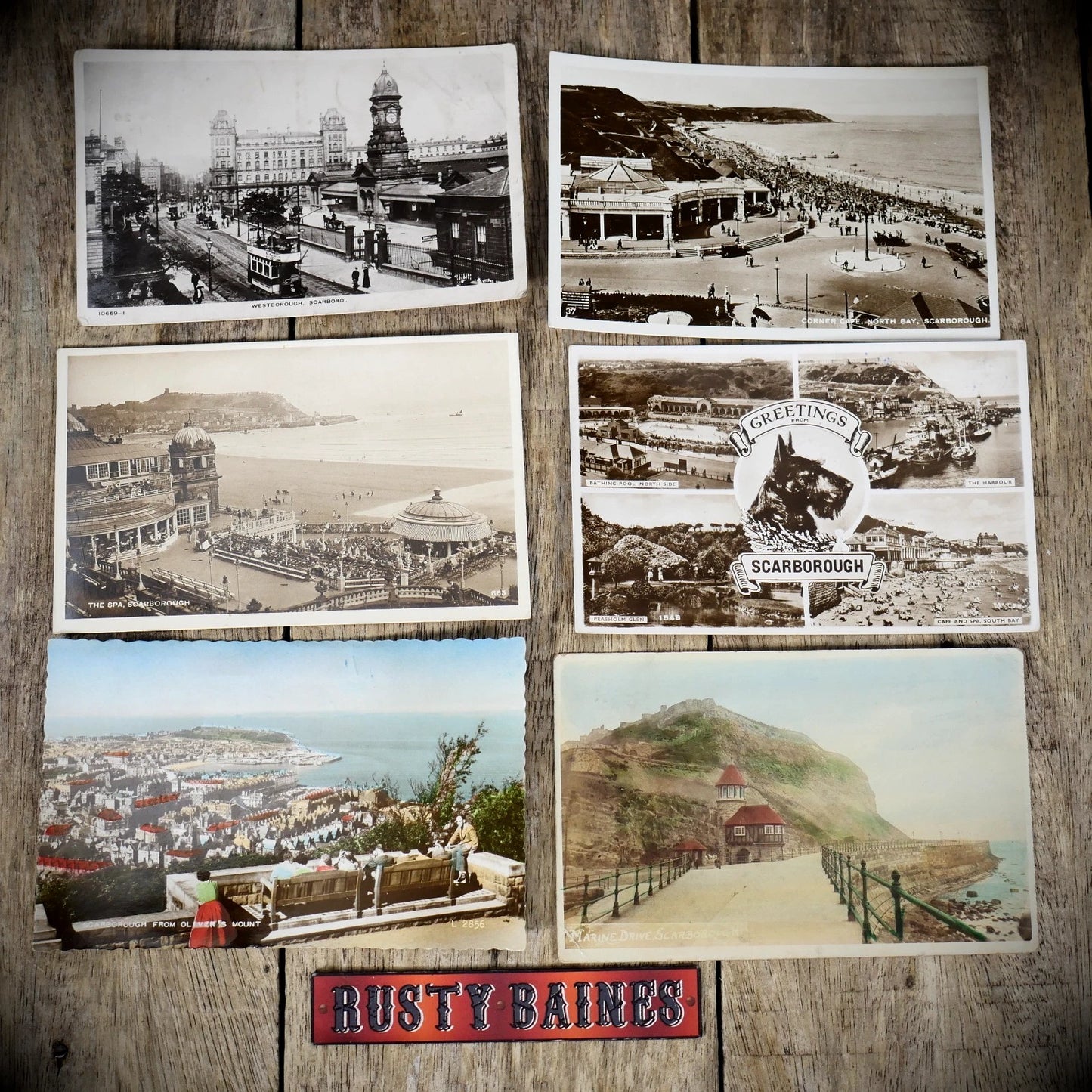Scarborough Postcard Bundle x6 1950's and Earlier, Oliver's Mount