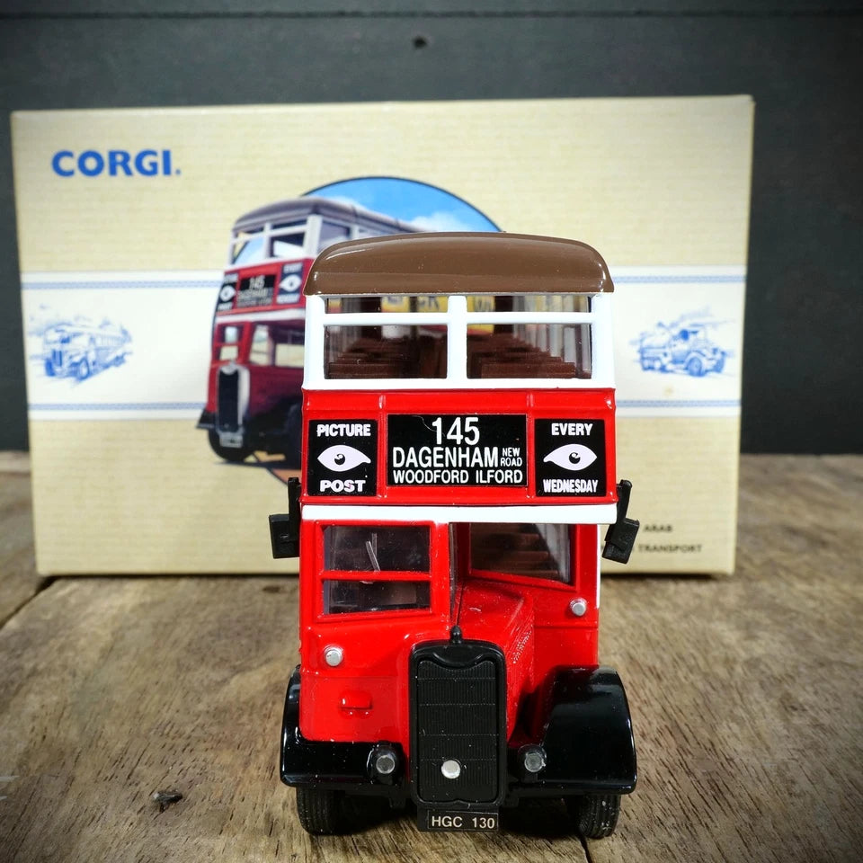 Corgi Guy Arab London Transport Double Decker Bus, Black & White Whisky, Boxed