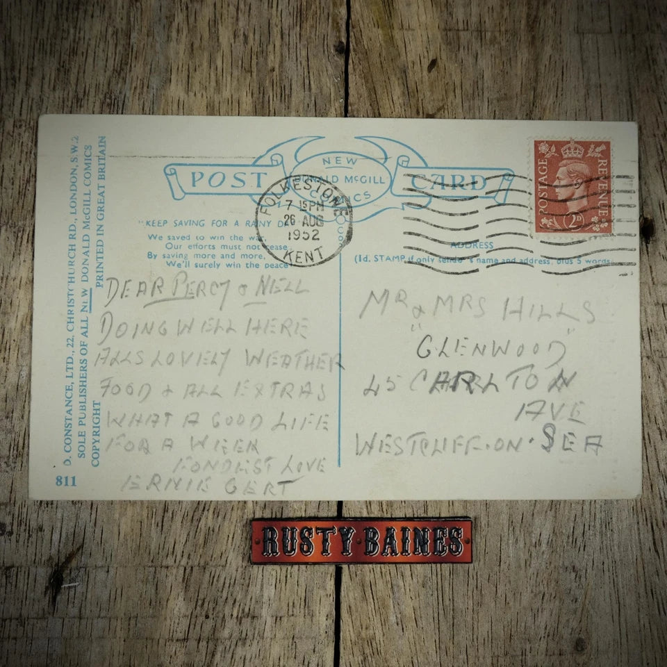 Postcard, Comic Donald McGill, Suggestive Flapper Girl, Horse Racing