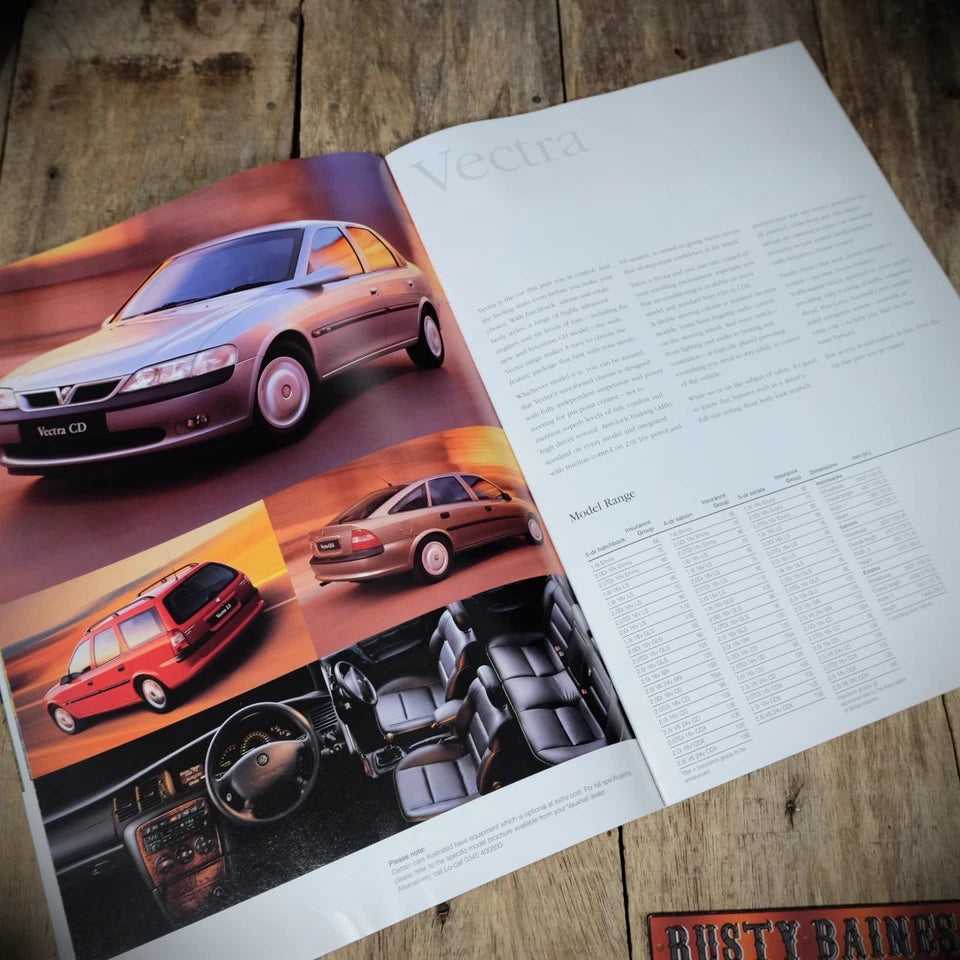 Sales Brochure, Vauxhall 1998 Range, Corsa, Astra, Tigra, Vectra Etc
