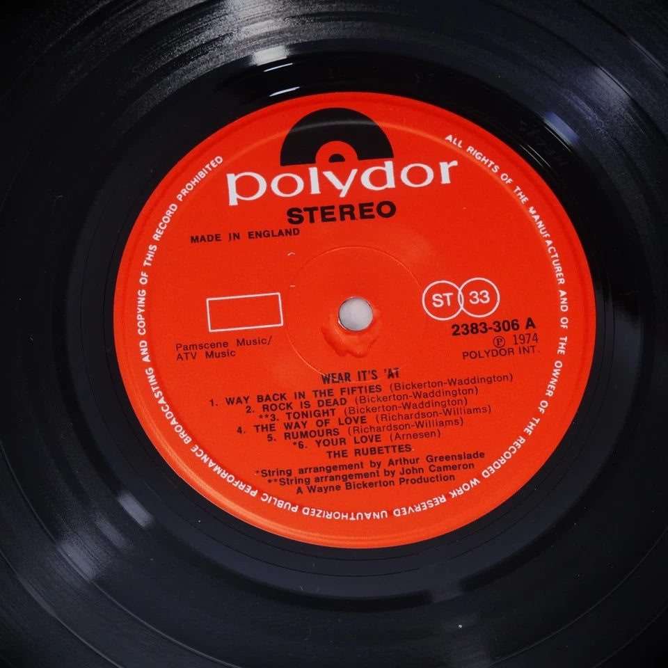 Record LP, Rubettes, Wear It's At