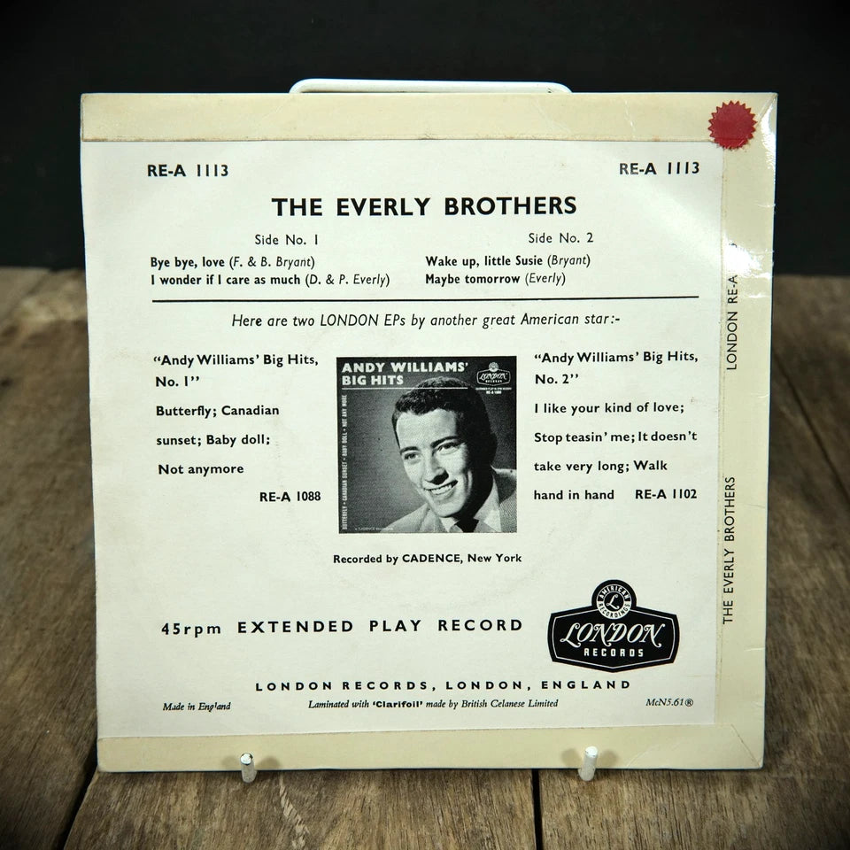 Record 7" EP, The Everly Brothers, Bye Bye Love Etc. RE-A 1113