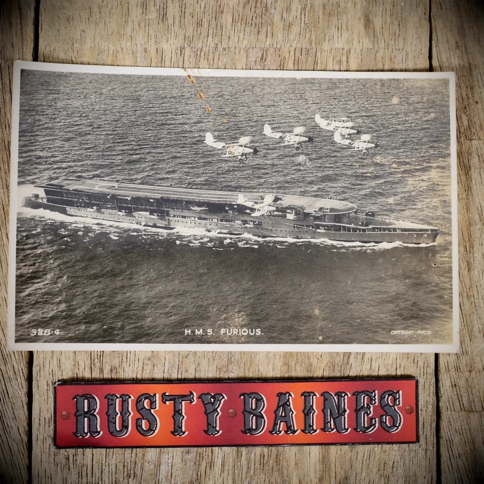 Postcard, HMS Furious Aircraft Carrier/Battlecruiser
