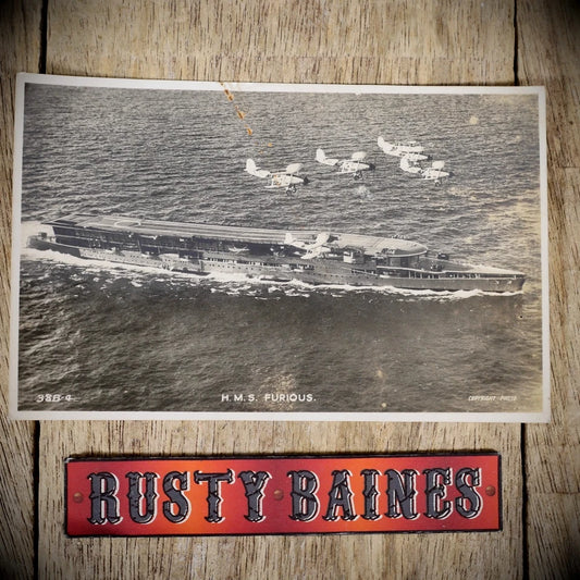 Postcard, HMS Furious Aircraft Carrier/Battlecruiser