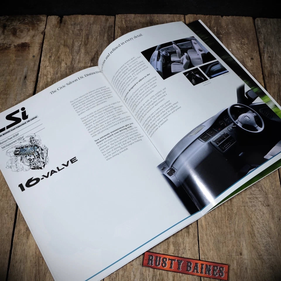 Car Brochure, Honda Civic Saloon, Undated Circa 1991
