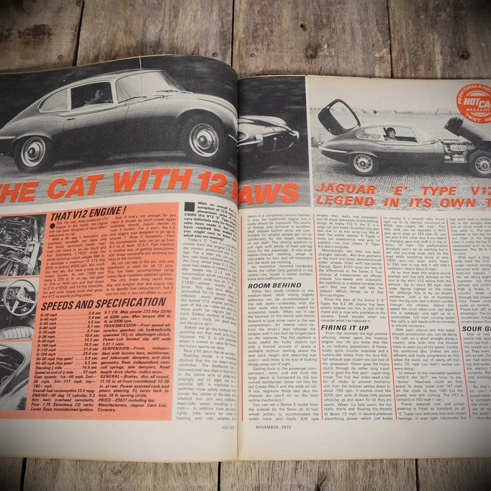 Vintage Hot Car Custom Magazine November 1972, Mk1 Ford Capri