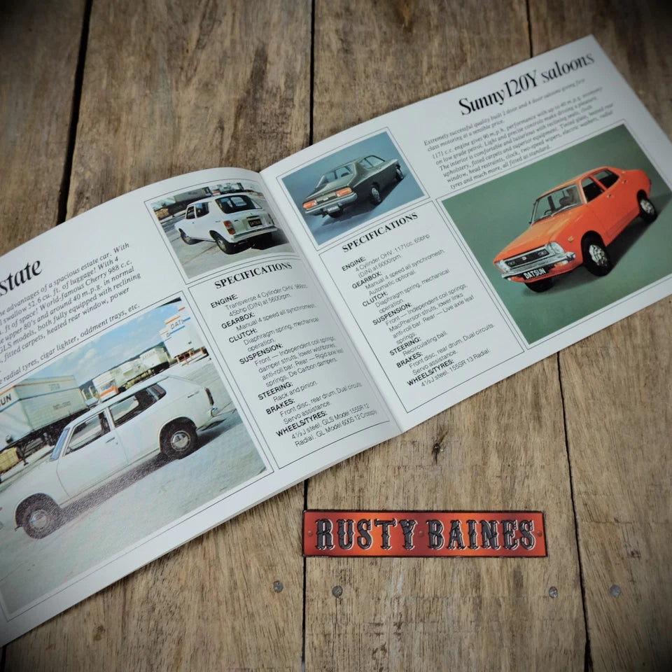Sales Brochure, Datsun (Nissan) UK Range 1977 & Price List, 260Z, 120Y, Bluebird