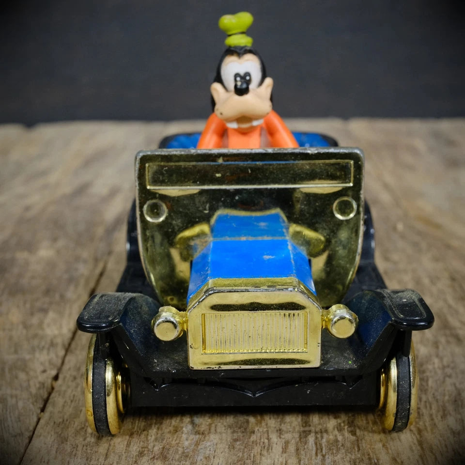 Vintage Walt Disney Plastic Goofy Vintage Classic Car, Pull-Back Drive