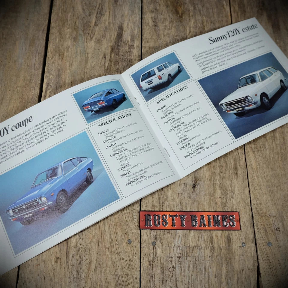 Sales Brochure, Datsun (Nissan) UK Range 1977 & Price List, 260Z, 120Y, Bluebird