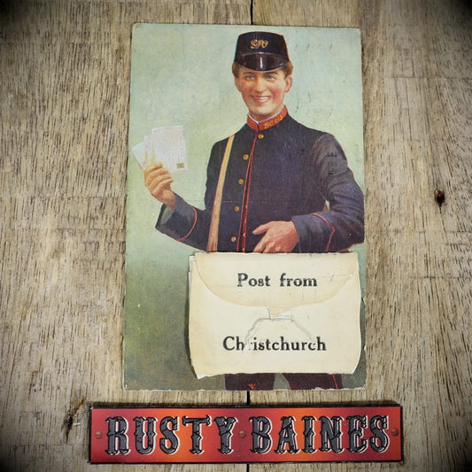 Postcard, Comic, Novelty Pull-Out, Christchurch Postman, Printed