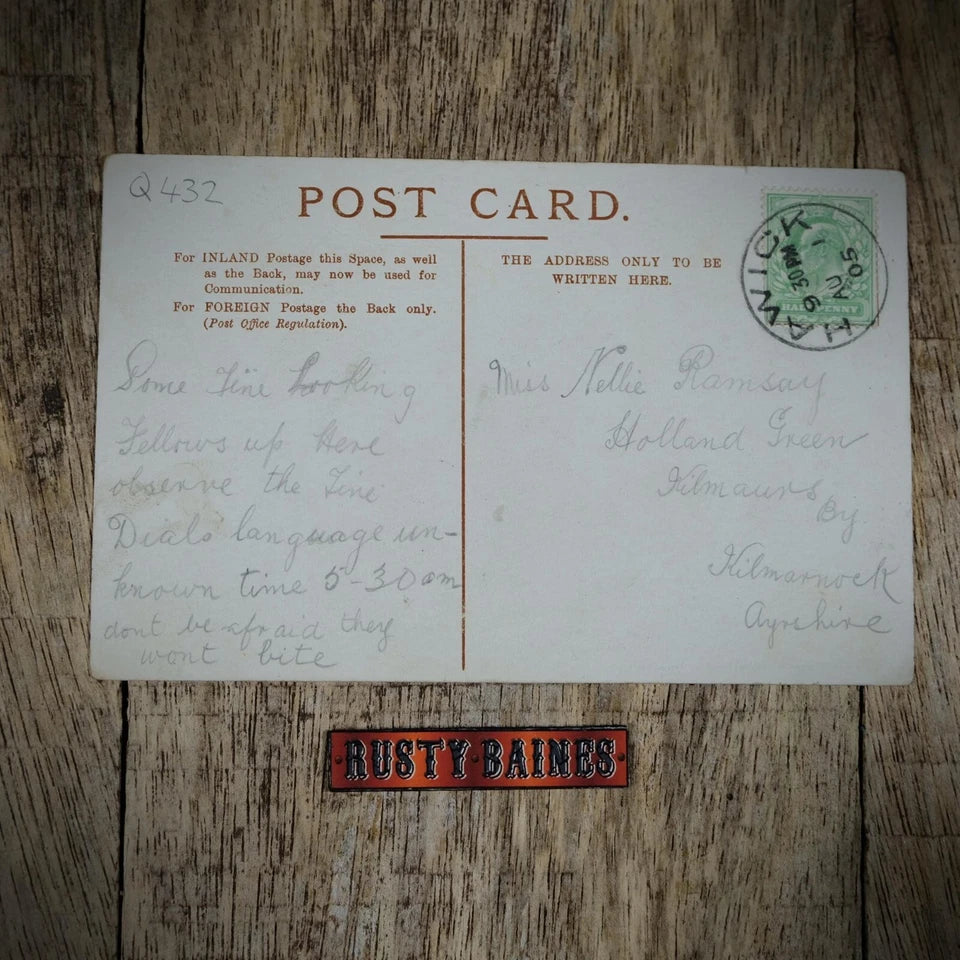 Postcard, Military Comic 1905, Reveille, Bugle Call, Tents Camping
