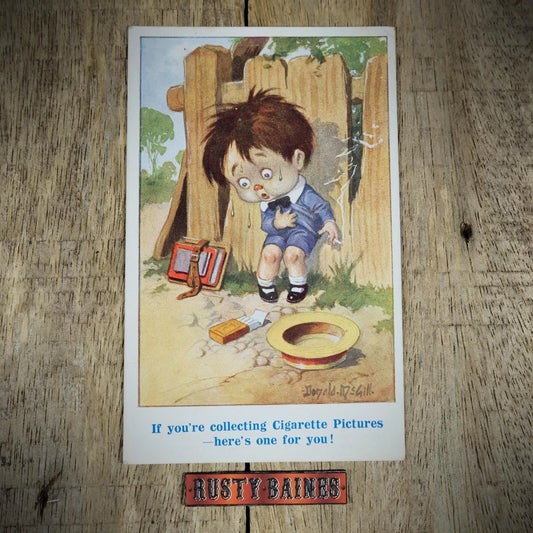 Postcard, Donald McGill Comic, Smoking, Cigarette Picture Cards