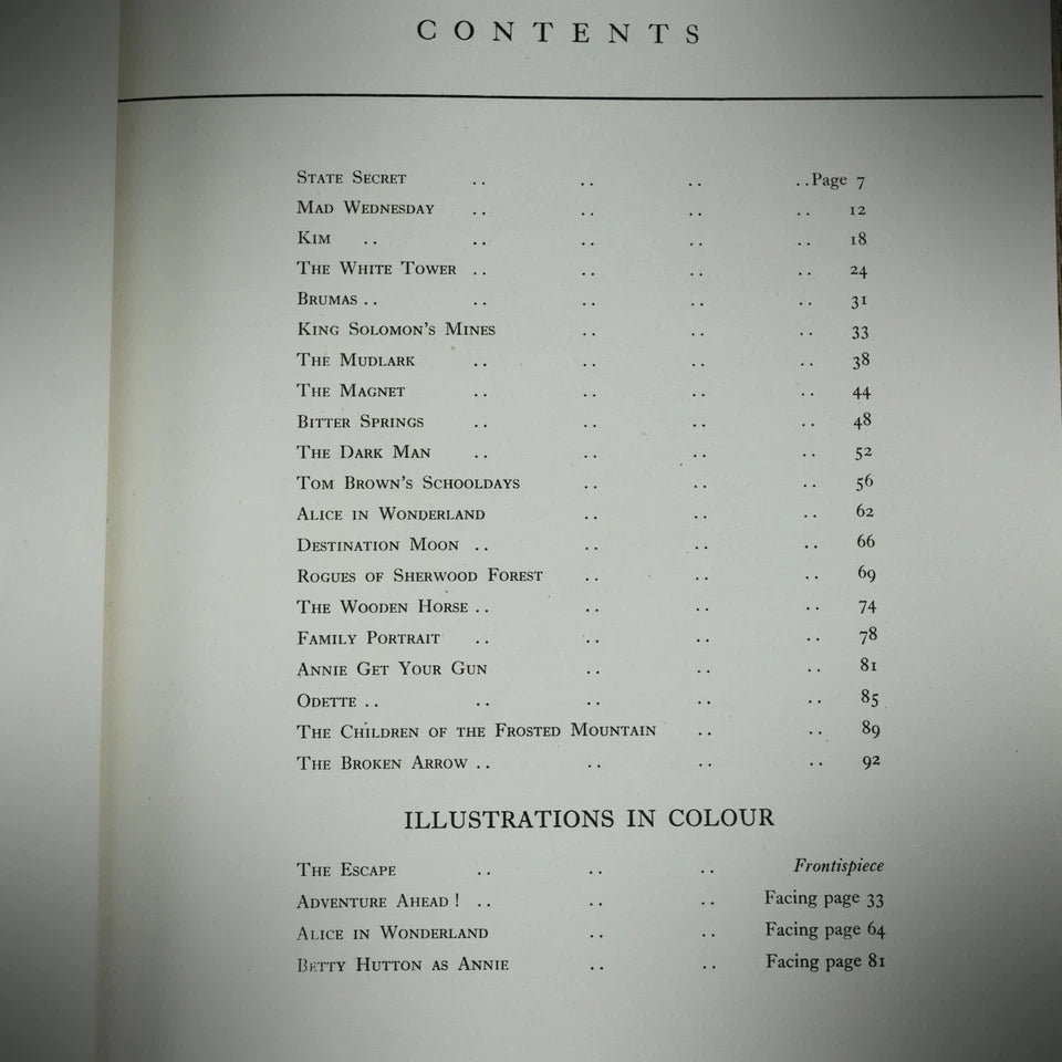Collins Film Book for Young People, Circa 1950 Hardcover, Alice in Wonderland