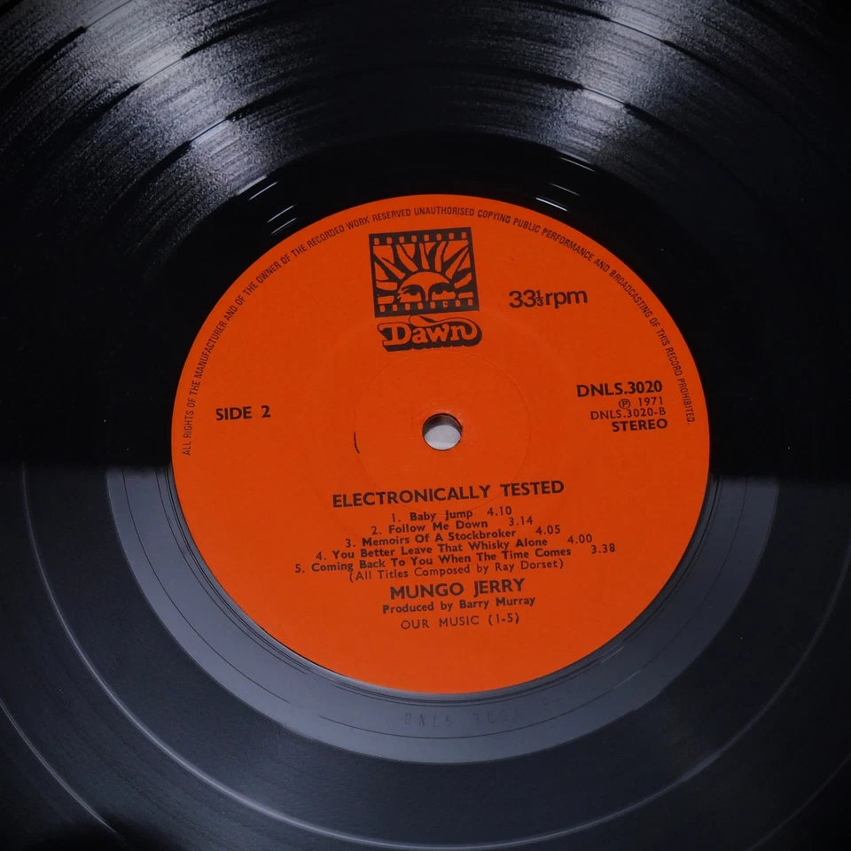 Record LP, Mungo Jerry, Electronically Tested