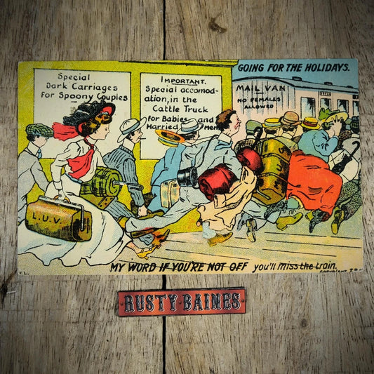 Postcard, Humour, My Word if You're Not Off, Railway Holiday Rush