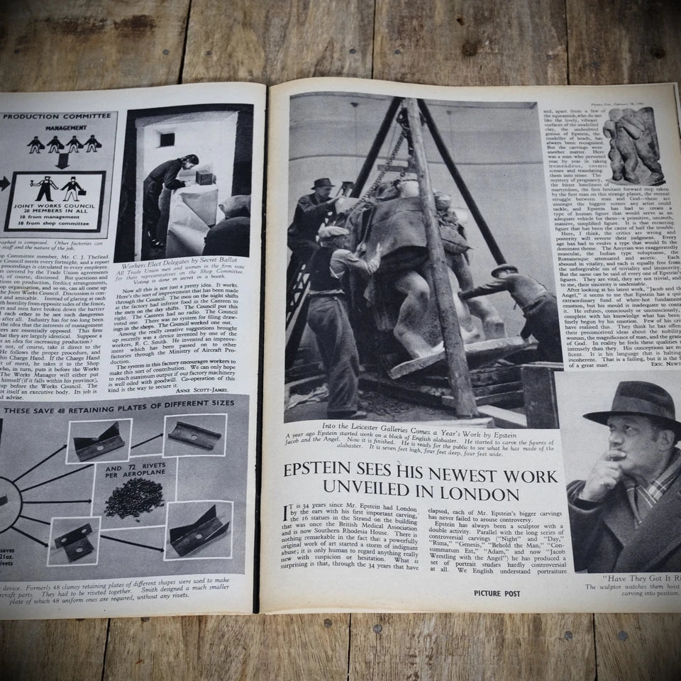 Picture Post WW2 Issue February 28 1942 Jacob Epstein, War News