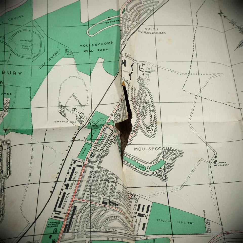 Vintage Sussex Daily News Map of Brighton and Hove