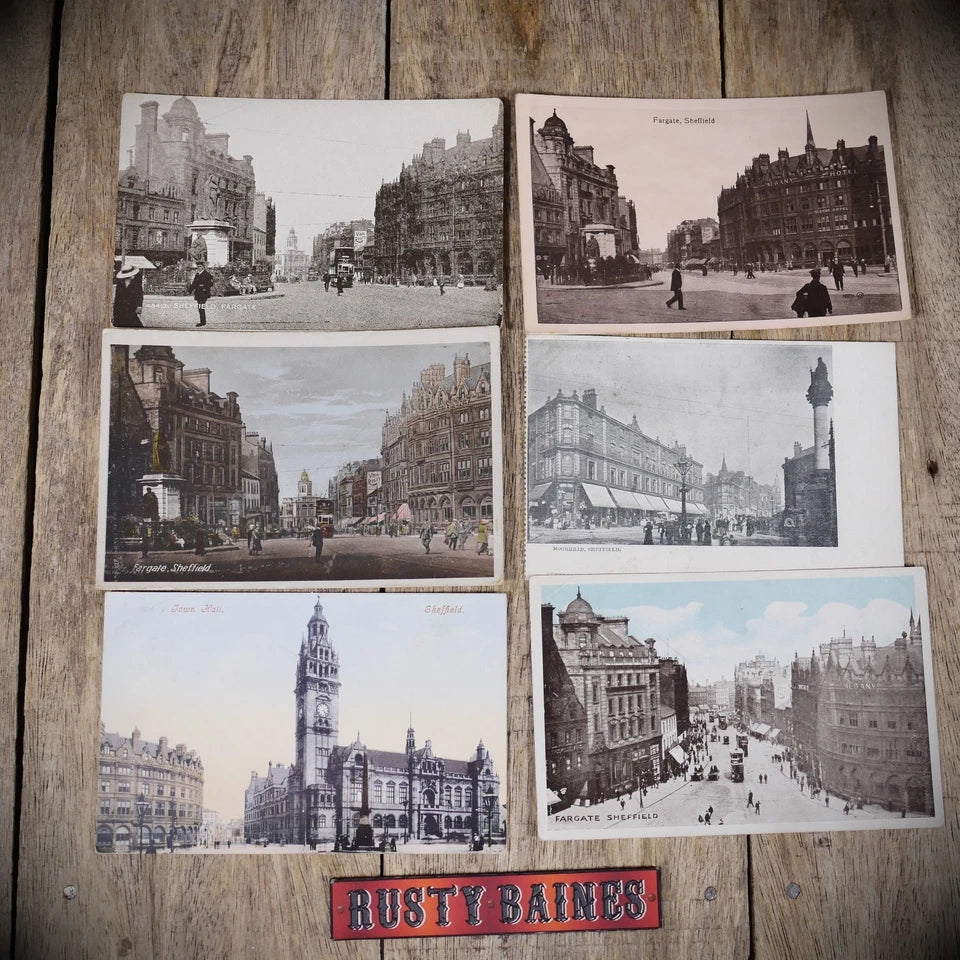 Postcard Bundle, Sheffield Fargate/Town Hall