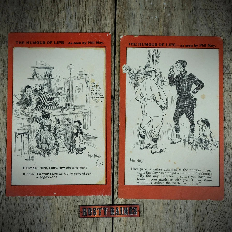 Postcard, Phil May Humour of Life, Underage Drinkers, Hunters