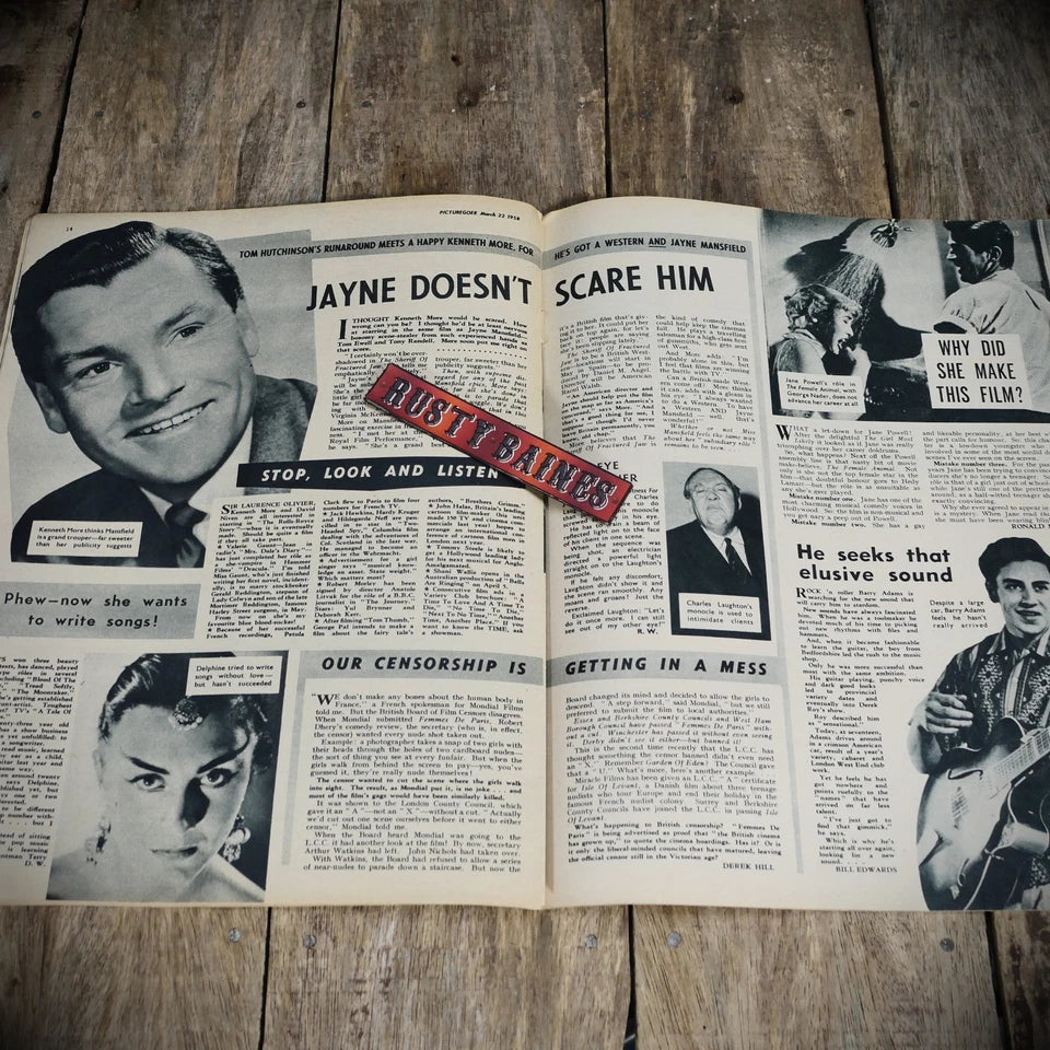Vintage Picturegoer Magazine March 22 1958, Film/Cinema Actors. Cheesecake