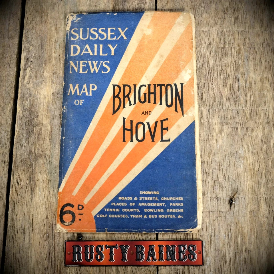Vintage Sussex Daily News Map of Brighton and Hove