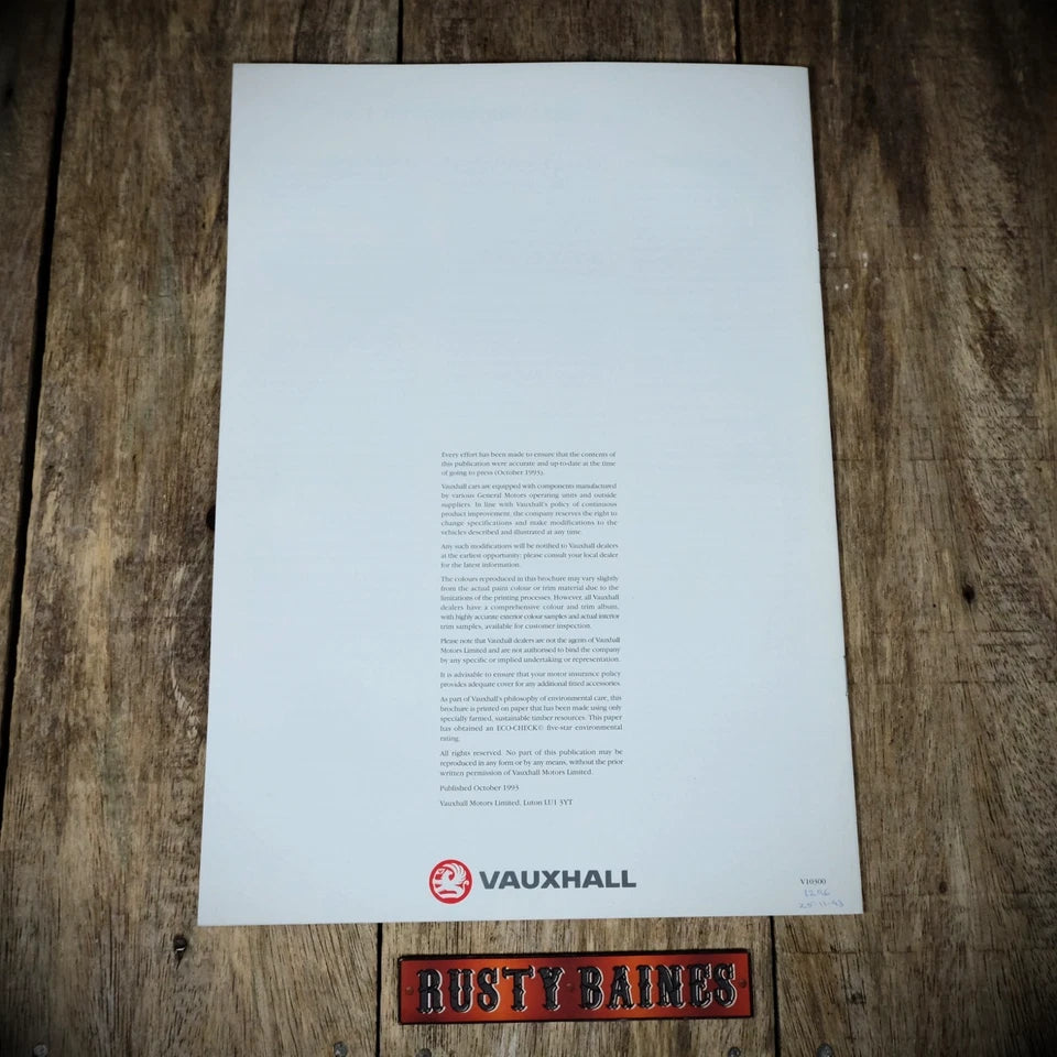 Sales Brochure, Vauxhall Frontera Estate 5 Door October 1993