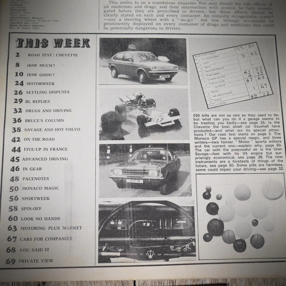 Back Issue Magazine Motor May 10 1975 Vauxhall Chevette, Cortina Savage MK3