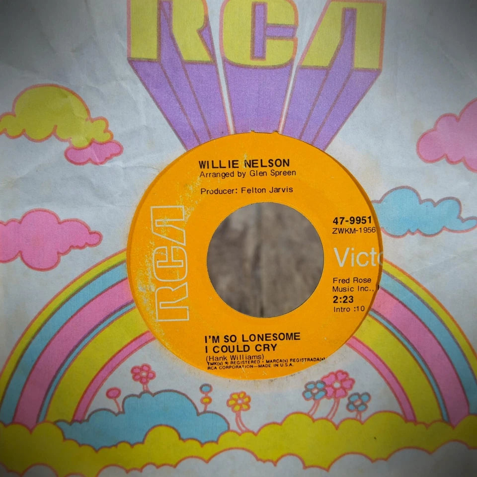 Record 7" Single, Willie Nelson, I'm a Memory/I'm so Lonesome.