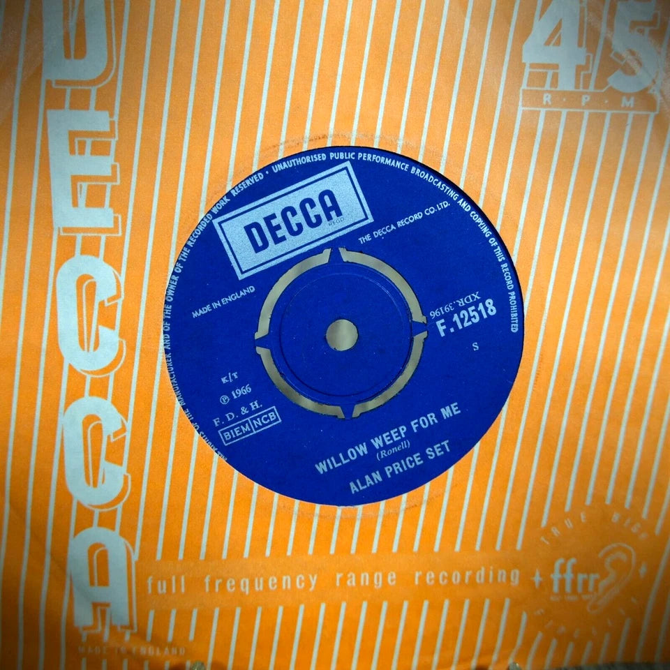 Record 7" Single, Alan Price Set, Yours Until Tomorrow/Willow Weep