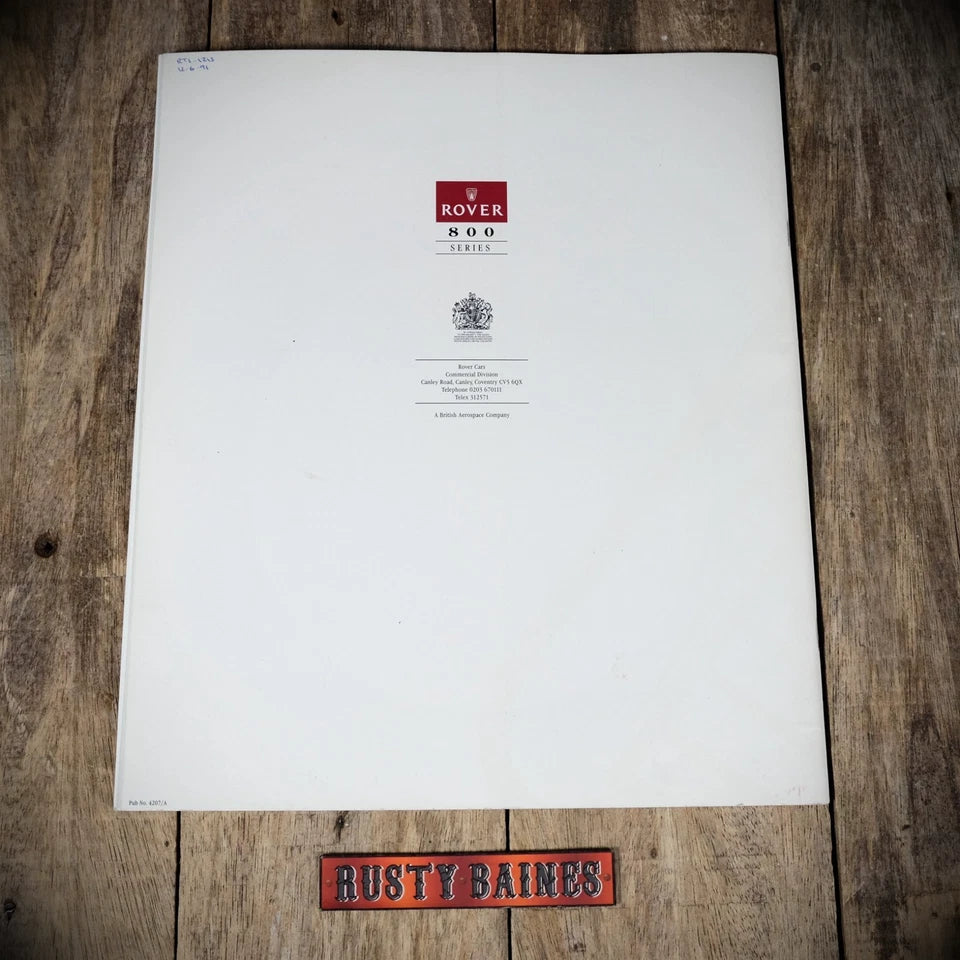 Car Brochure, Rover 800, 1991, 820, 827, 825D