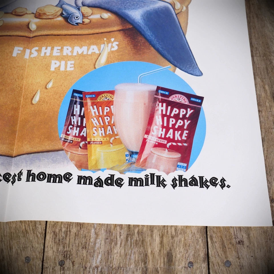 Ovaltine Hippy Hippy Shake Shark Fisherman's Pie, Milk Shake Poster