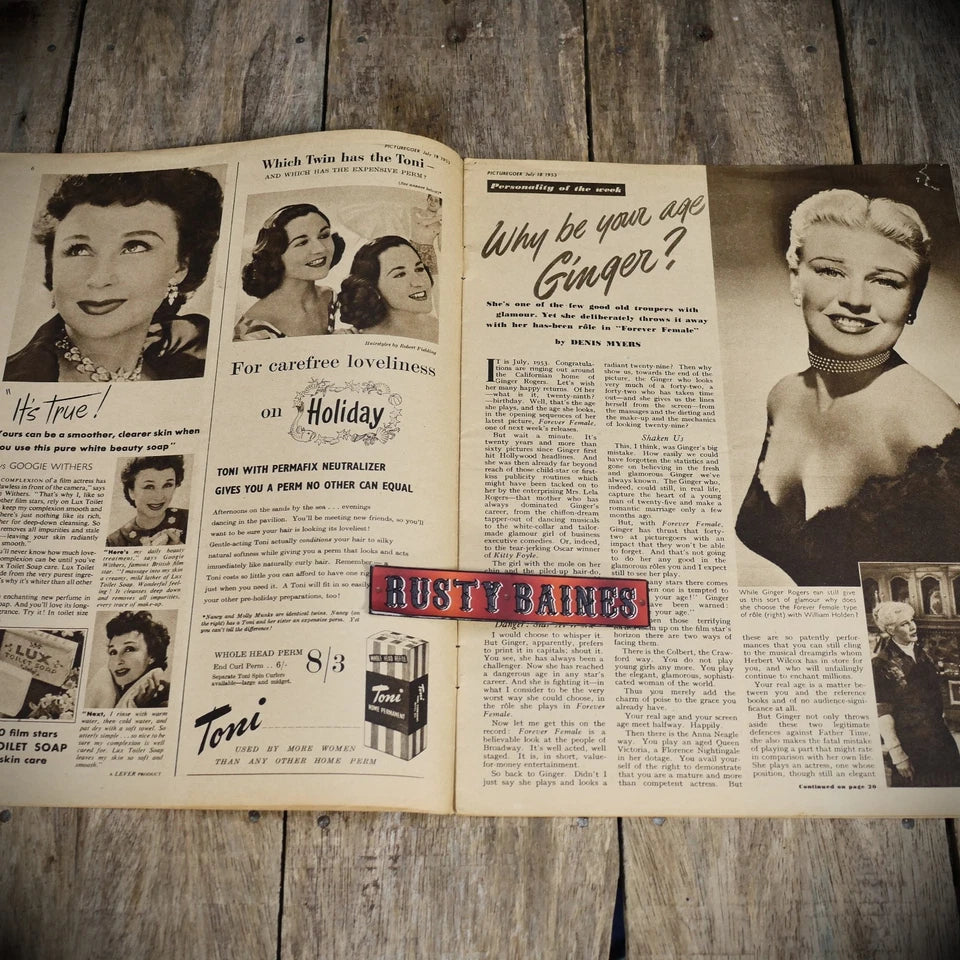 Vintage Picturegoer Magazine Jul 18 1953, Film/Cinema, Jean Paters Cover