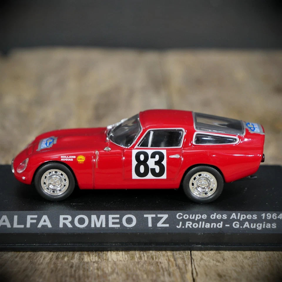 Alfa Romeo TZ Coupe des Alpes 1964 Rally Car in Display Case, IXO/DeAgostini
