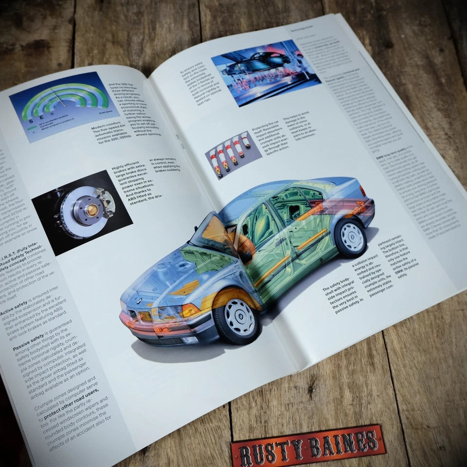 Sales Brochure, BMW 3 Series Saloon, UK 1995, Colours, Specs Etc.