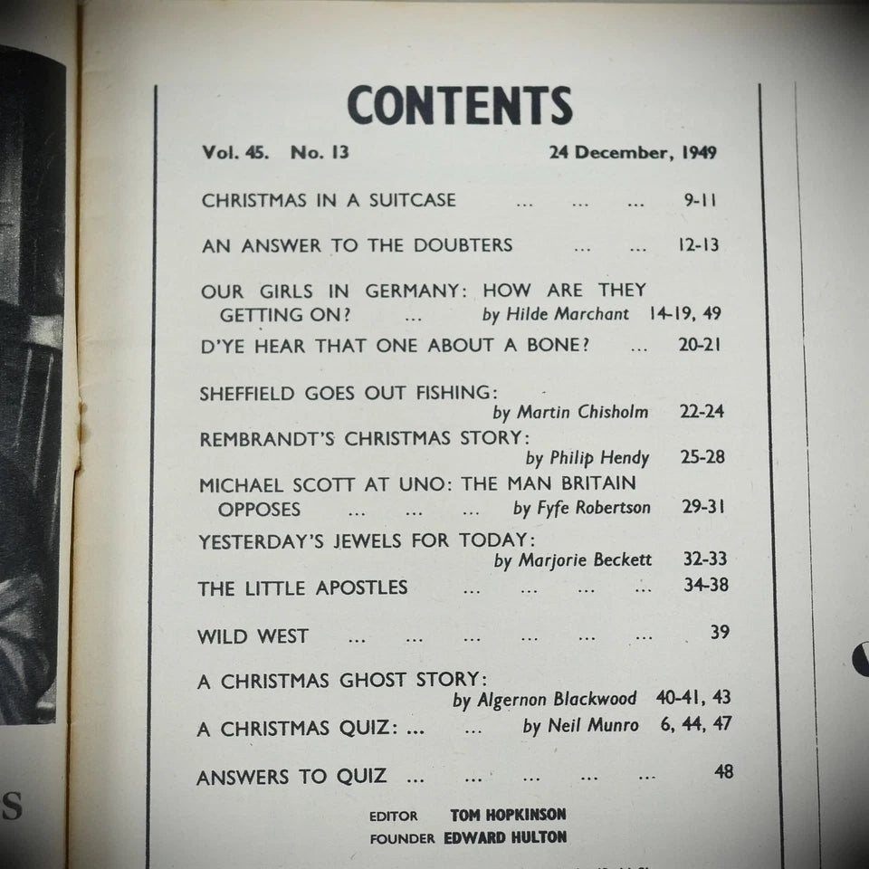 Picture Post 24 December 1949 JWomen's Army in Germany, Sheffield Fishing