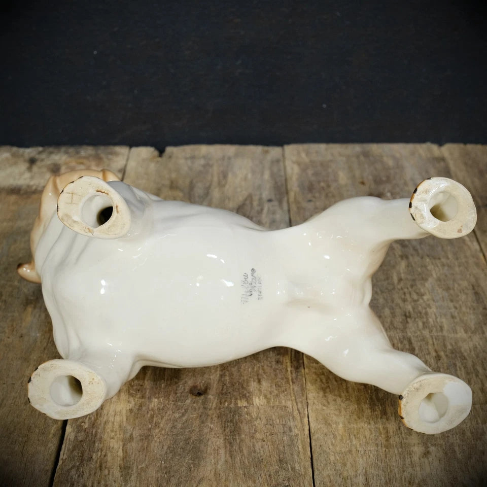 Vintage Melba Ware Ceramic/Pottery British Bulldog Ornament, Made in England