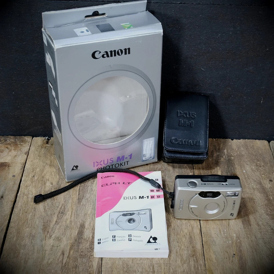 Canon IXUS M-1, 35mm APS Film Small Compact/Pocket Camera, Boxed, Case