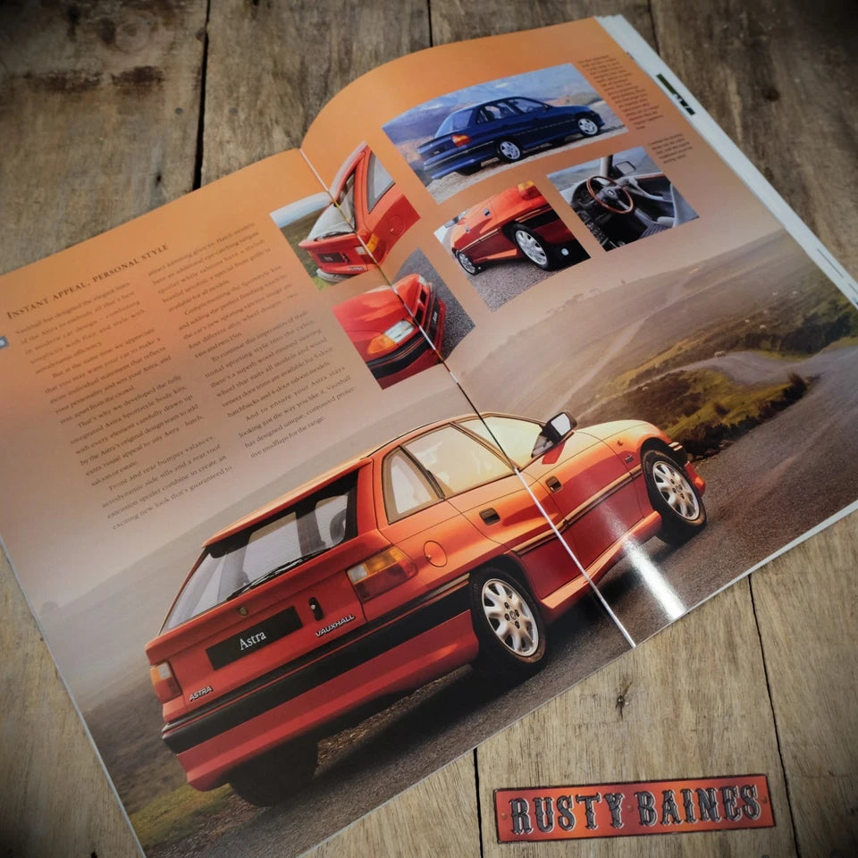 Sales Brochure, Vauxhall Astra 1993 (Mk3, F) SRI, GSI Etc. Hatch/Saloon/Estate