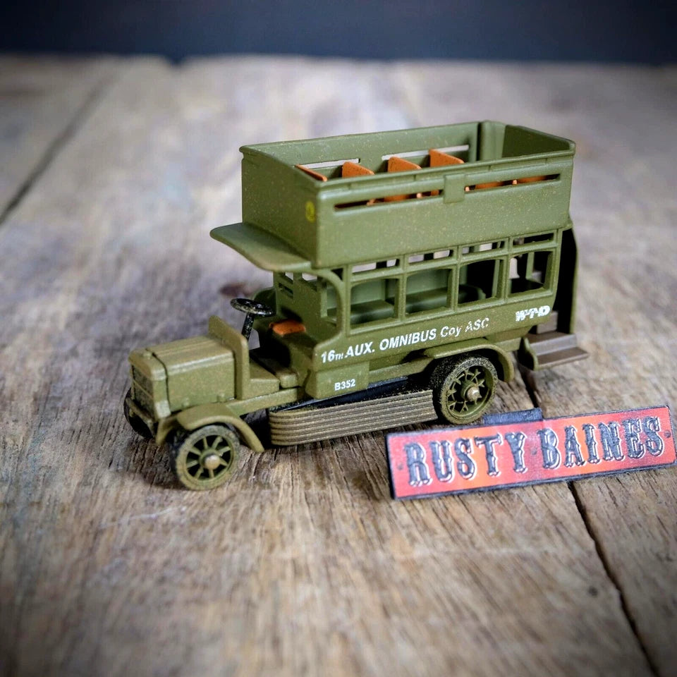Corgi WW1 Centenary Old Bill Military Bus, 16th AUX Omnibus ASC 1/76