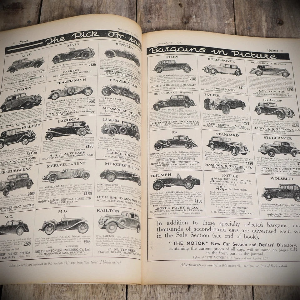 Vintage Motor Magazine December 6th 1938, Pre-WW2, Morris Ten