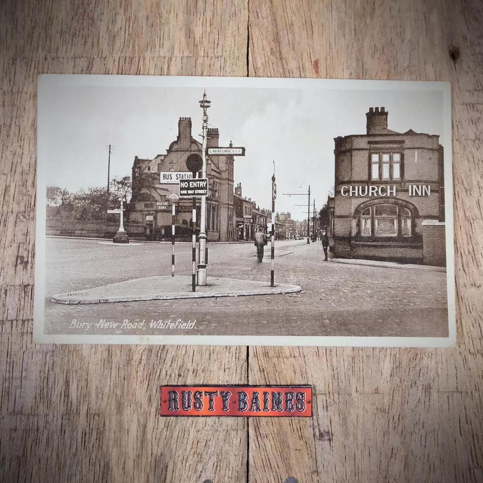 Vintage Postcard, Whitefield, Bury New Road, Church Inn, Printed