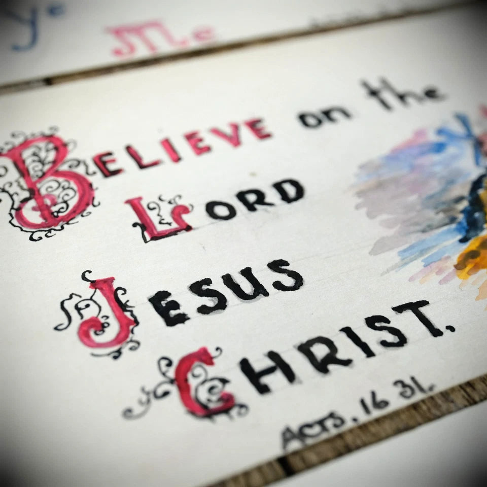 Unusual Bundle of Hand-Painted/Drawn One-Off Religious Postcards x18