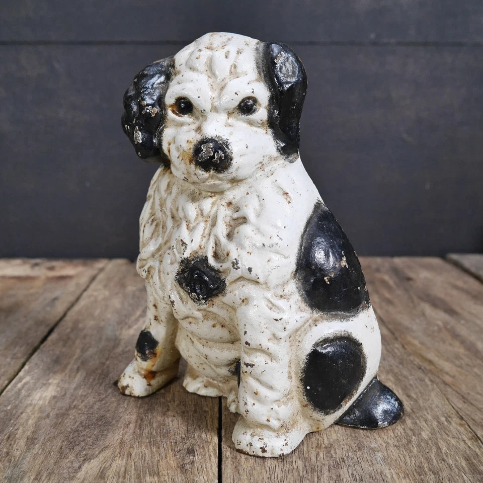 Vintage Cast Iron Dog Door Stop, King Charles Spaniel?